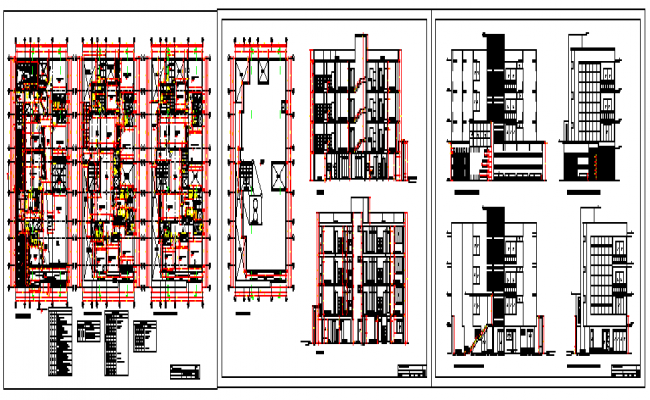 Elevation design drawing of Flat design drawing - Cadbull