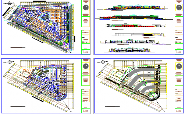 Shopping center design plan autocad file - Cadbull