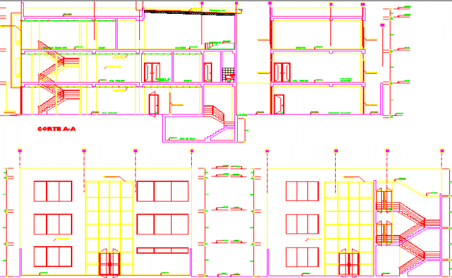 Multi storey building design dwg file