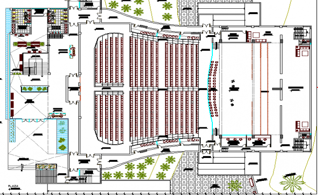 Multiplex Theater Architecture Design and Structure Details dwg file