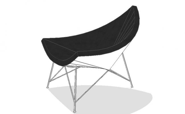 Nelson coconut lounge chair 3d block cad drawing details dwg file