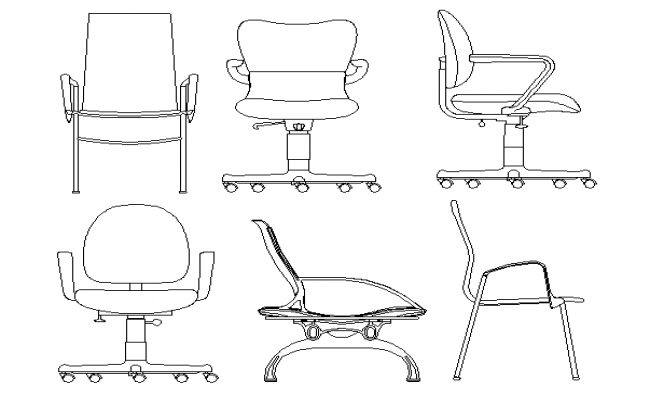 Revolving Chair Design In DWG File - Cadbull