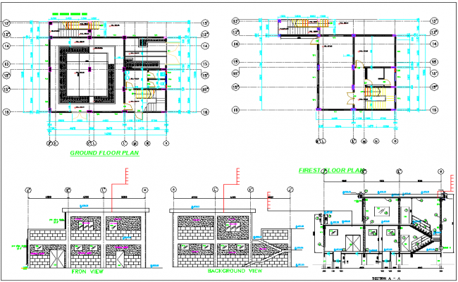 Three Floors Plan Of Office Building With Furniture Layout AutoCAD File ...