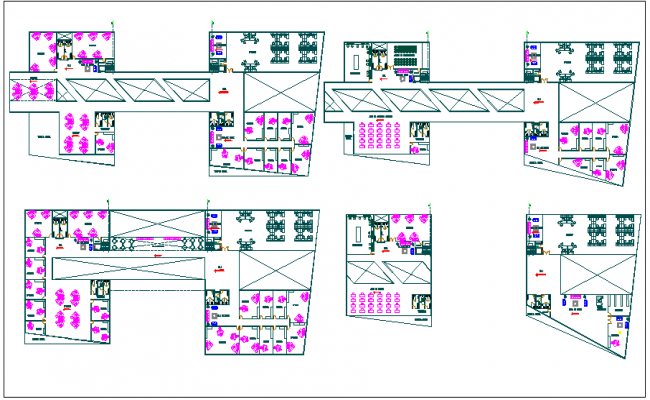 First floor plan of office area with architectural view dwg file - Cadbull