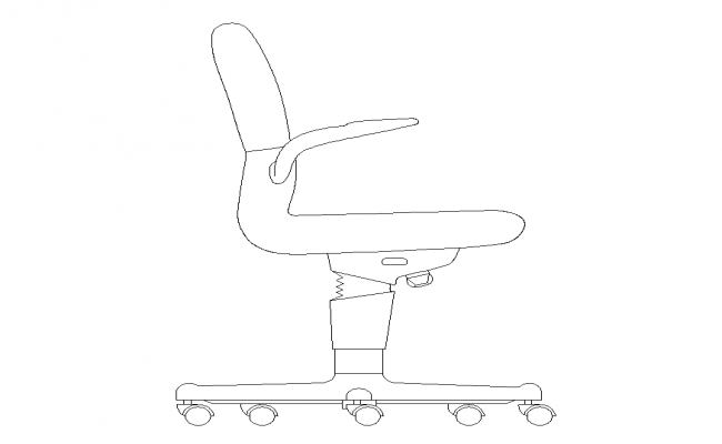 Office chair detail elevation 2d view layout CAD furniture ...