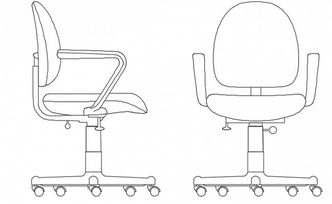 Office chair details dwg file