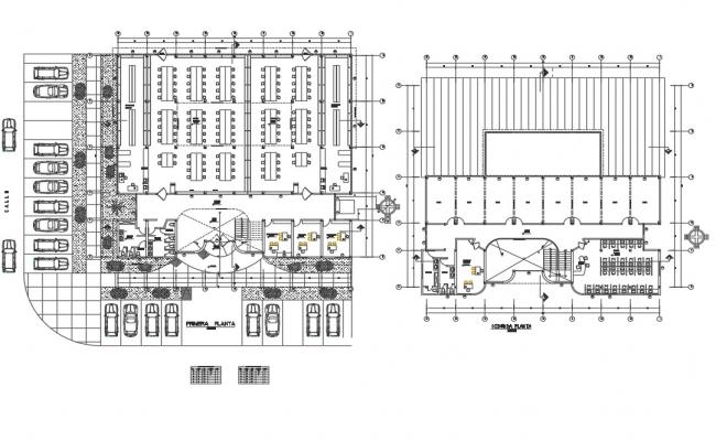 Section and elevation commercial business hub AutoCAD file - Cadbull