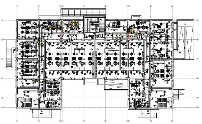 Commercial Office Building line Plan With Parking AutoCAD File Free ...