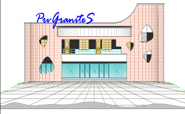 All sided elevation and plan details of local commercial 