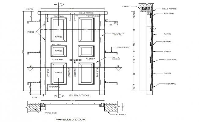 Door Section Plan And Installation Cad Drawing Details Dwg File Cadbull 8664