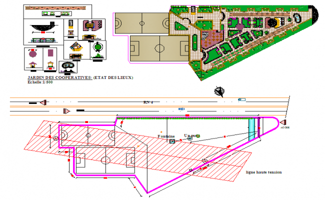 Basket Ball Playground With Garden Design AutoCAD File - Cadbull