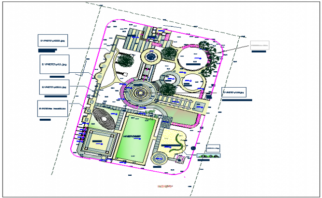 Park plan view detail dwg file