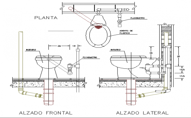 fitting details of toilet sheet dwg file