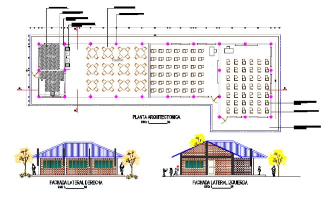 Two-story House All Sided Elevation And Section Cad Drawing Details Dwg 