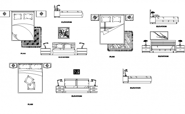 Plan and elevation of beds