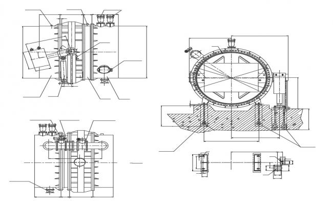 Elevation, section and cover plan details of warehouse dwg file - Cadbull