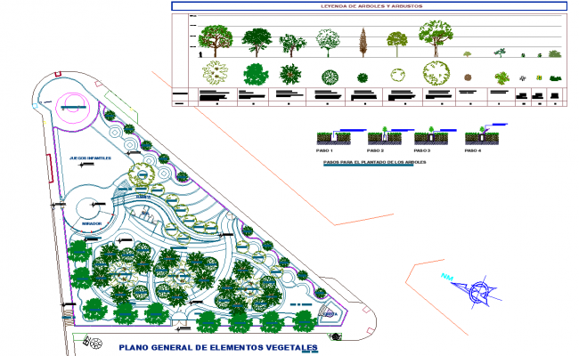 Playground plan view detail dwg file