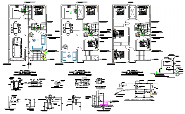 Plumbing Detail Of A House With Floor Plan Dwg File