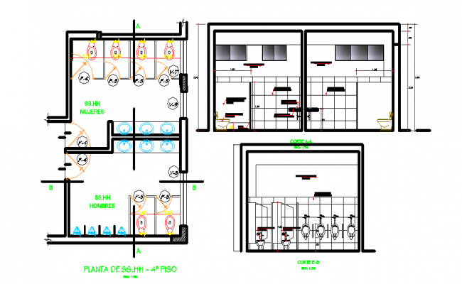 Scour valve section and plan cad drawing details dwg file - Cadbull