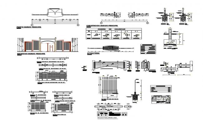 Compound wall detail CAD constructive block layout file in 