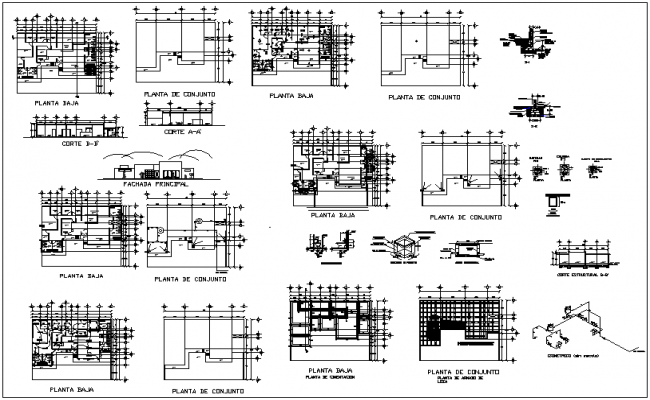 Project of laboratory of hospital with plan and section view of ...