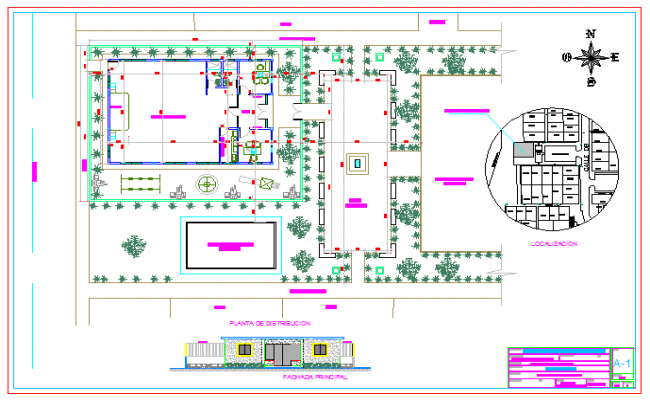 Proposed layout of community house design drawing