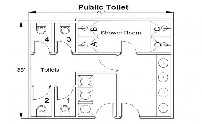 Male And Female Toilet Plan with False Ceiling Design AutoCAD File ...