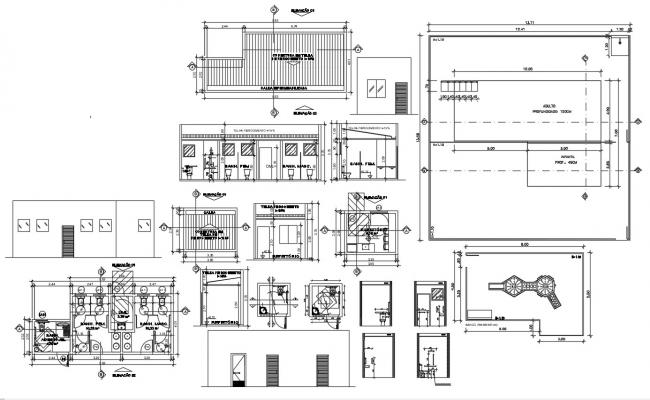 Toilet plan, elevation and section working detail dwg file - Cadbull