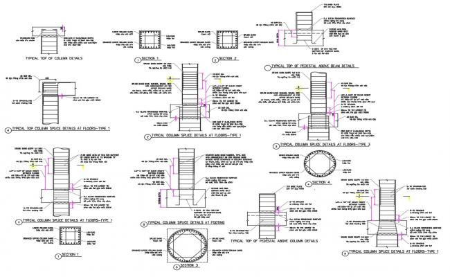 Detail beam structure elevation 2d view CAD blocks layout autocad file ...