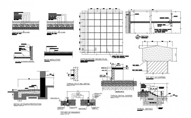 RCC Wall Section AutoCAD Drawing Free DWG File - Cadbull