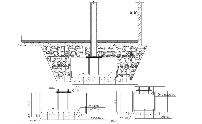 Combined Strap footing details drawing in autocad - Cadbull