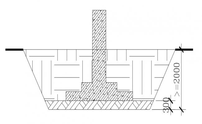 Step Foundation Footing Design Rcc Structure Cad Drawing