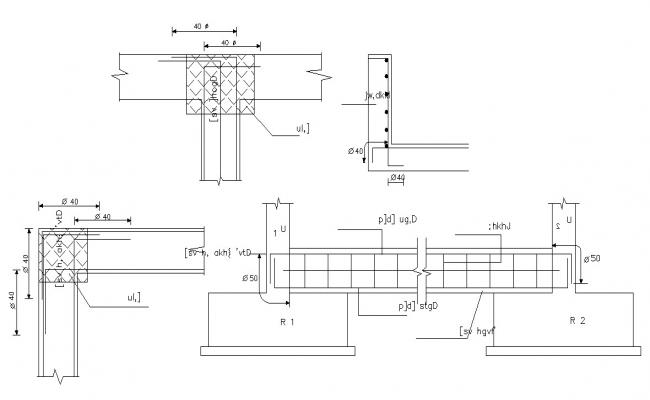 Combined Strap footing details drawing in autocad - Cadbull