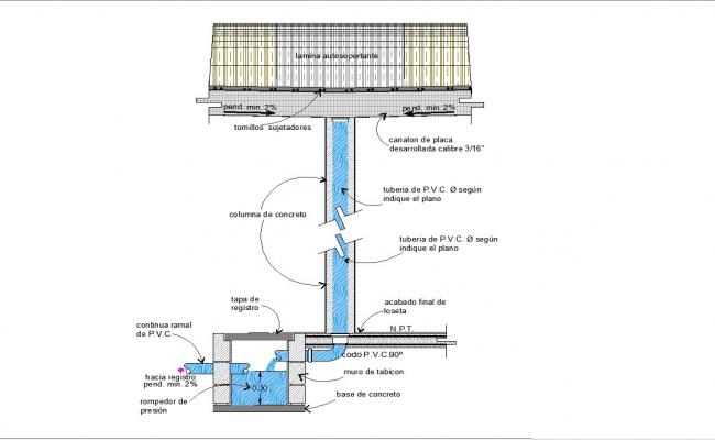 Rainwater storage details drawing in cad files