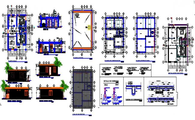 House design plans in AutoCAD file - Cadbull