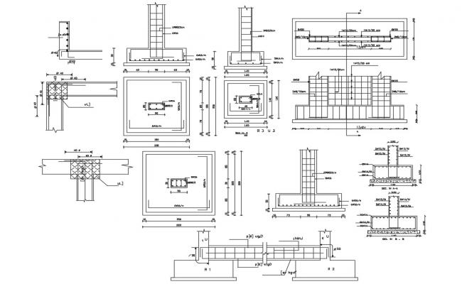 Column Schedule And Constructive Structure Details Of House Dwg File 