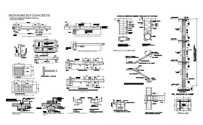 Reinforced Concrete Structured Staircase, Column And Construction 