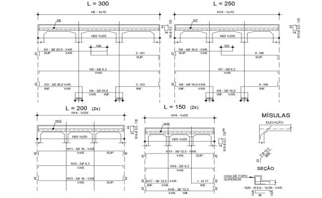 Beam Plan And Section Detail Cadbull