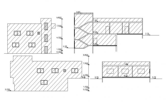 Drawing of house plan with detail dimension in autocad - Cadbull