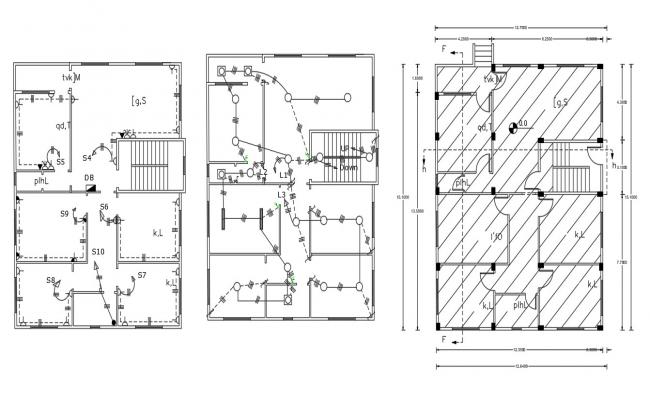 2 BHK Apartment House Electrical Layout Plan Design - Cadbull