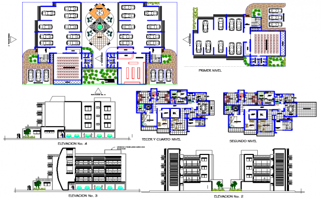 Residential bungalow structure detail plan and elevation 2d view layout ...