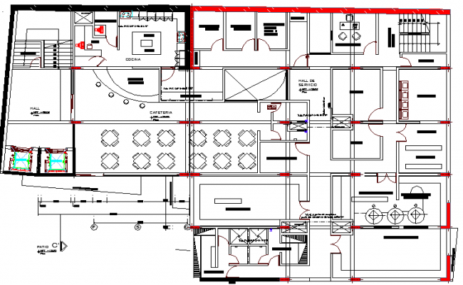 Restaurant Architecture Design of Five Star Hotel dwg file