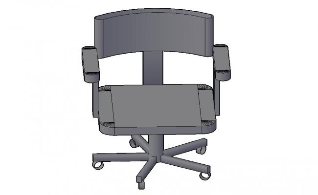 Revolving office chair 3d block cad drawing details dwg file