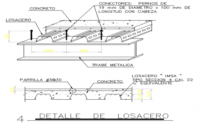 Ribbed slab construction details dwg file