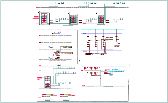 Riser diagram of cabling system and room automation system dwg file