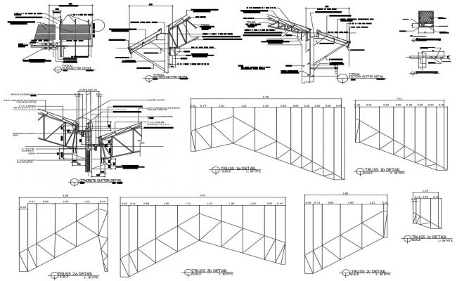 Covered Walkway Design Plan and Section Drawing - Cadbull