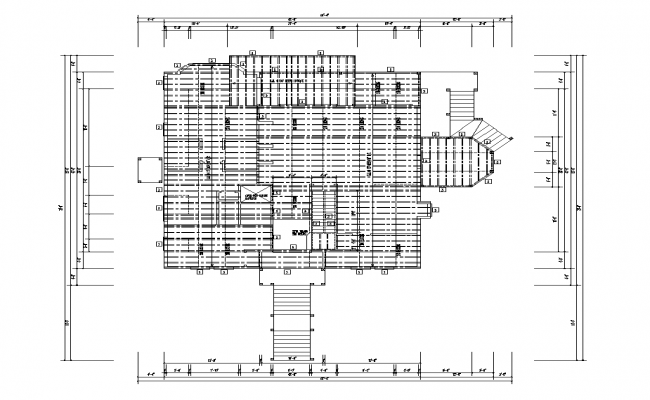 Roof and terrace plan detail 2d view autocad file