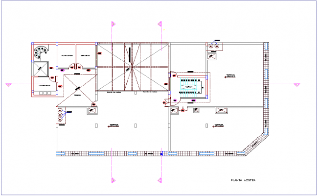 Commercial Building Roof Construction Plan With Dimension DWG File ...