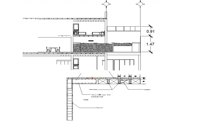 Plaster Ceiling Isometric Elevation And Detail View With