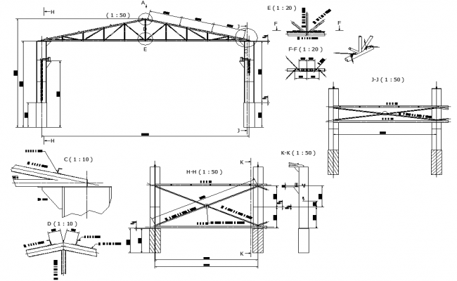 Section roof detail dwg file